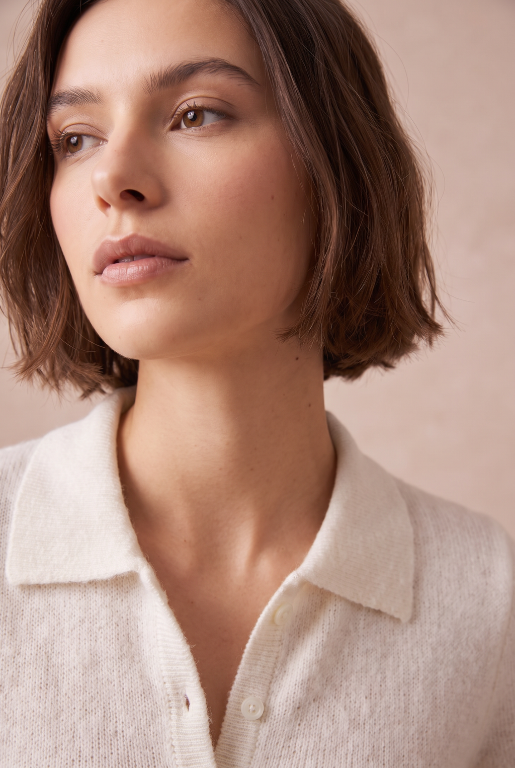 Elise Button-Front Knit Polo