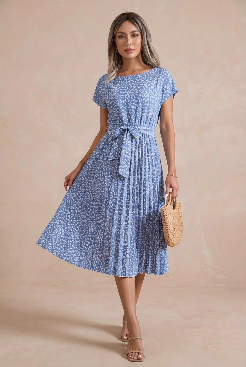 Adele Floral Pleated Dress