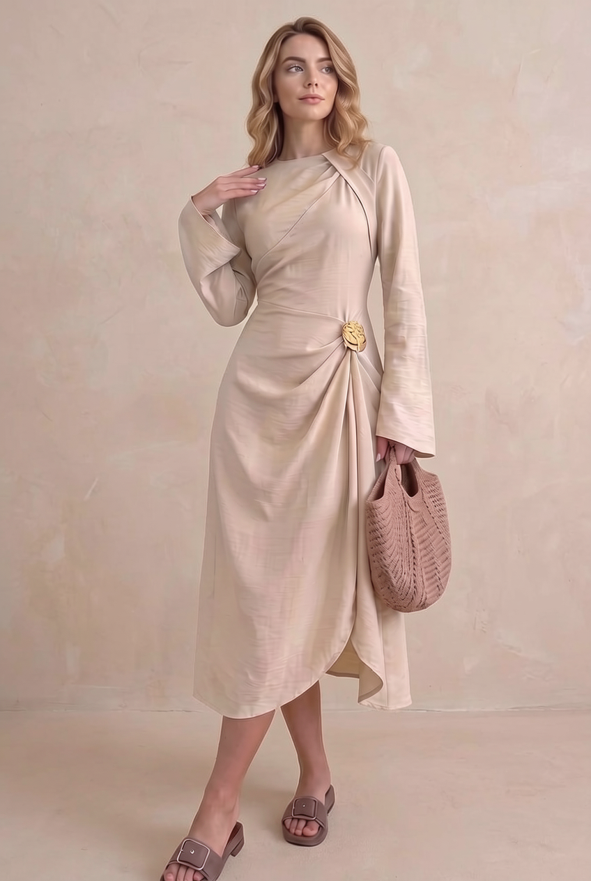Anais Ruched Midi Dress