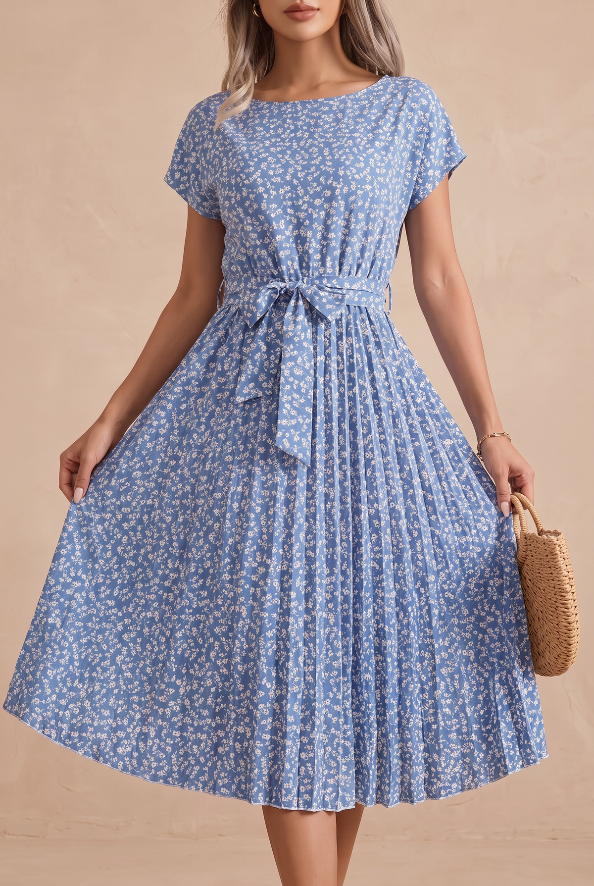 Adele Floral Pleated Dress