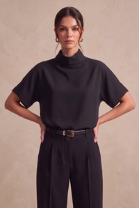 Mock Neck Short Sleeve T-Shirt