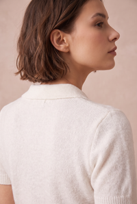 Elise Button-Front Knit Polo