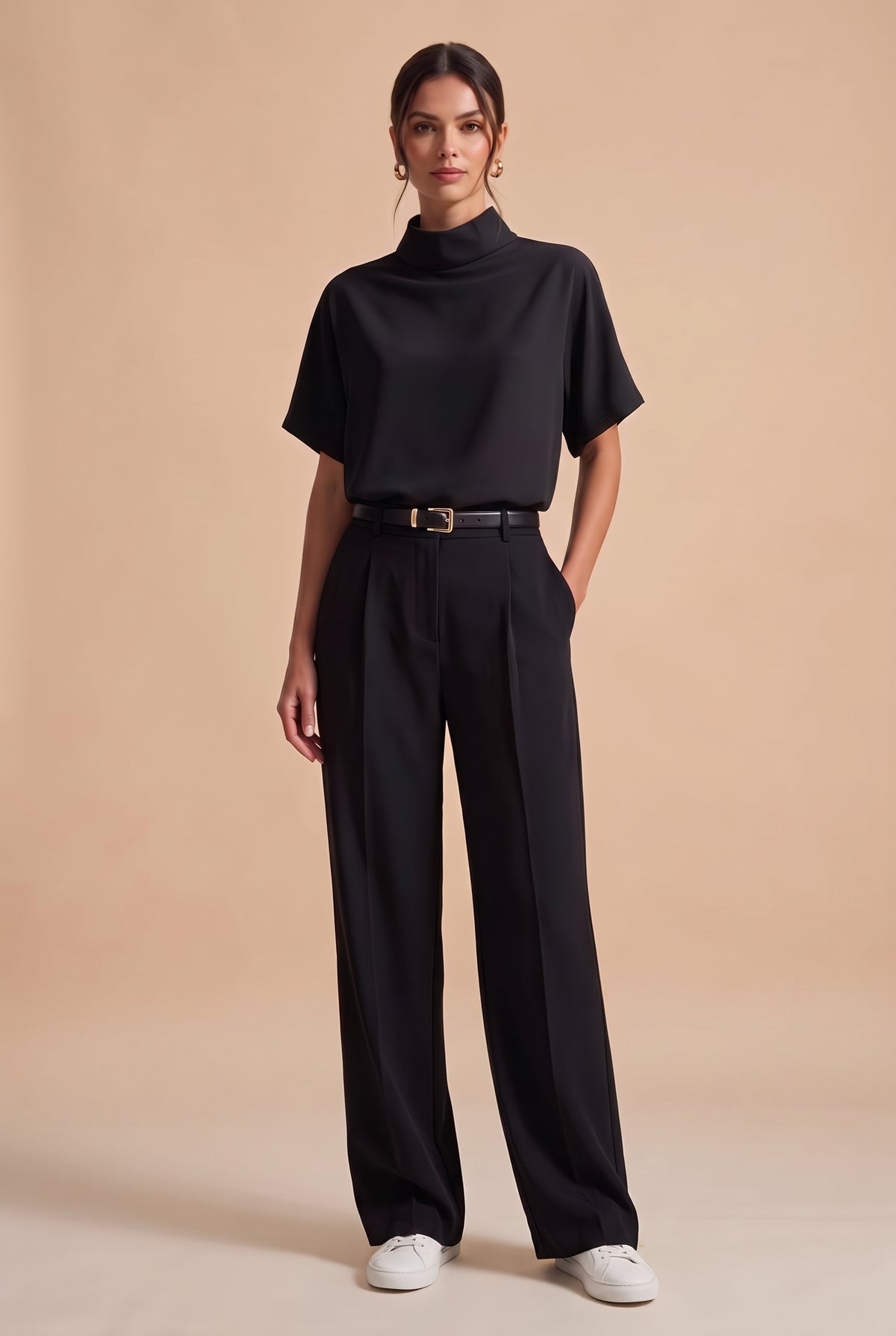 Mock Neck Short Sleeve T-Shirt