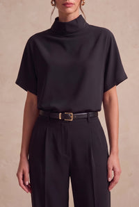 Mock Neck Short Sleeve T-Shirt