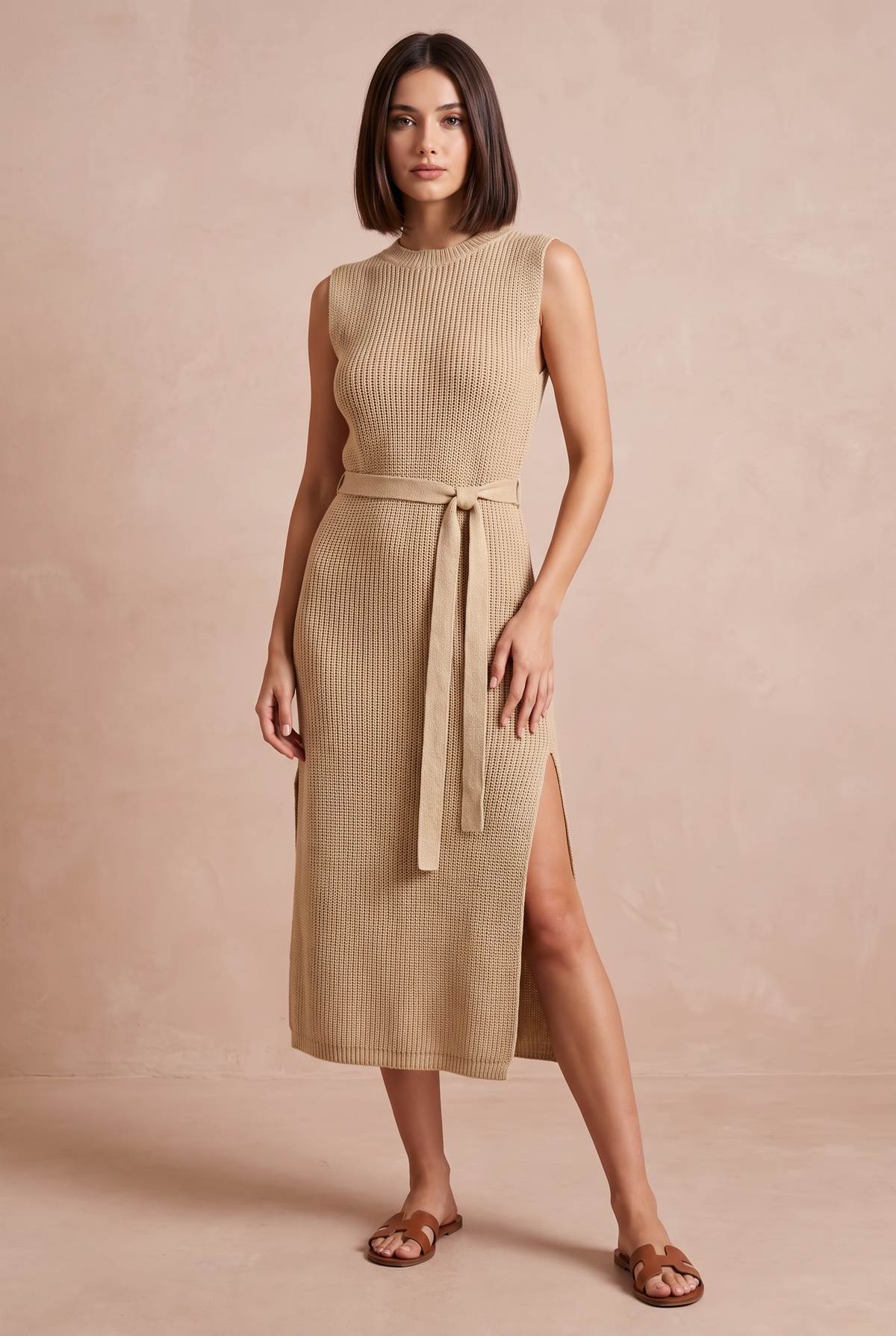 Margot Belted Knit Dress
