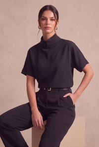 Mock Neck Short Sleeve T-Shirt