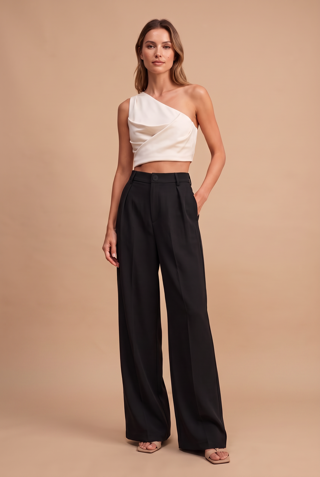 High-Waisted Wide-Leg Pants