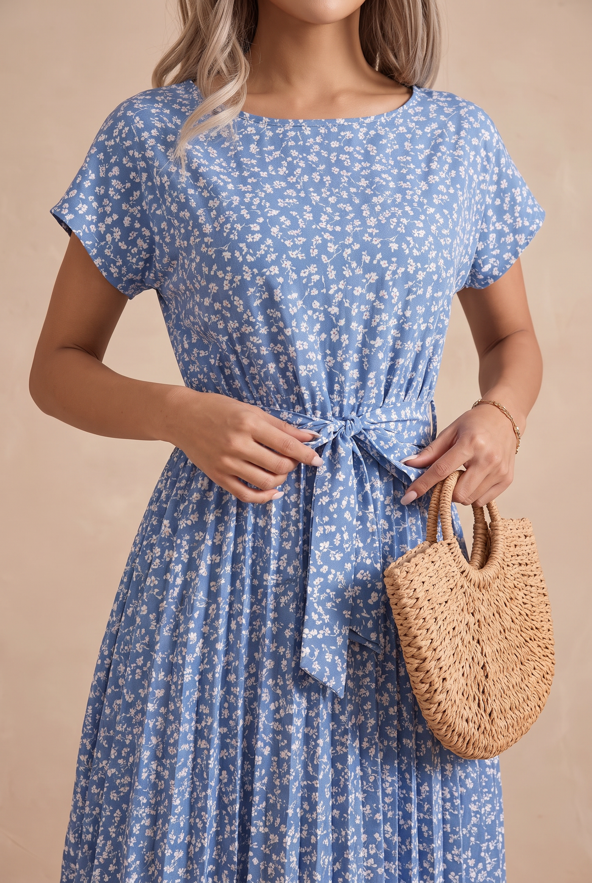 Adele Floral Pleated Dress