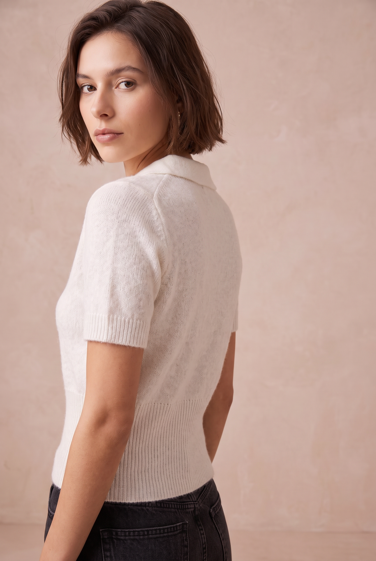 Elise Button-Front Knit Polo